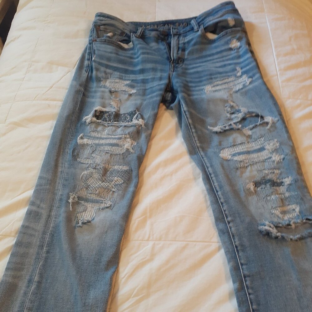 American Eagle Men's Distressed Jeans Slim Waist 32 Length 34